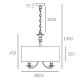 ABU DHABI 1 lampa wisząca czarna srebrna 50cm