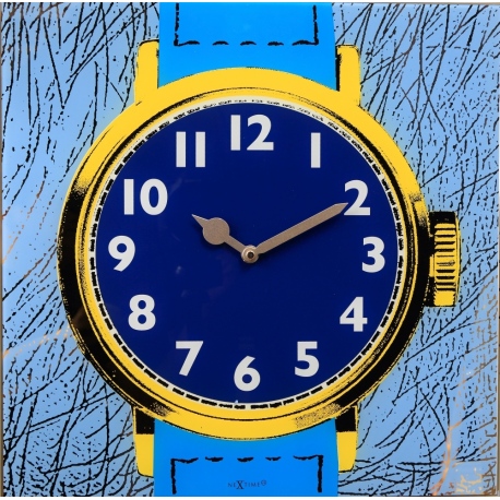 Watch One zegar ścienny niebieski szklany 43x43 cm NeXtime