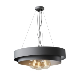 Rafina lampa wisząca 2 obręcze na żarówki typu Globe E27, średnica 60cm