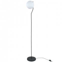 Carimi lampa podłogowa czarna z białym szklanym kloszem wys 152cm