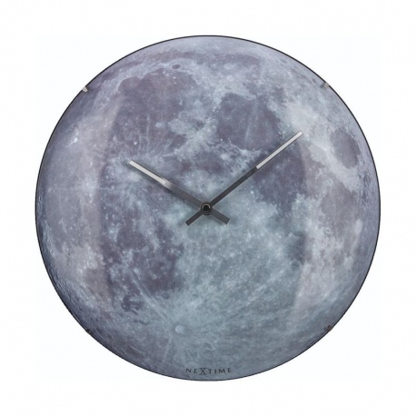 Moon Dome zegar 35cm szary szklany NeXtime