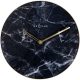 Marble zegar szkło marmurowe czarne 40cm NeXtime