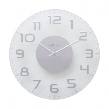 Classy Round zegar szklany przezroczysty 30cm NeXtime