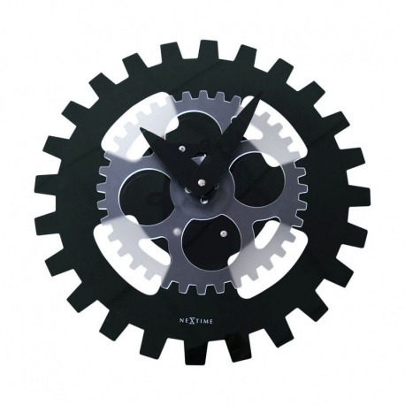 Moving Gears zegar tworzywo czarny 35cm NeXtime