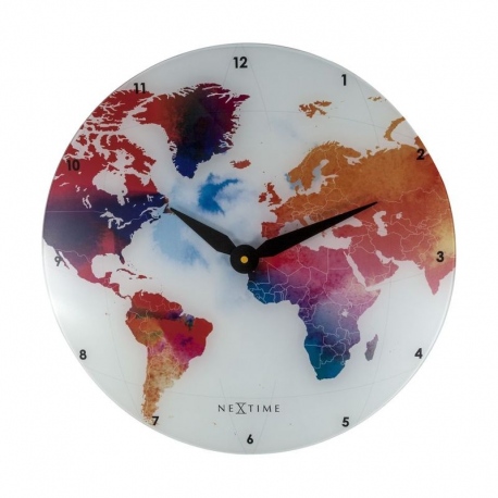 Colorful World zegar szklany kolorowy 43cm NeXtime