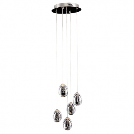 Huelto lampa wisząca LED chrom przezroczysta na kole Italux