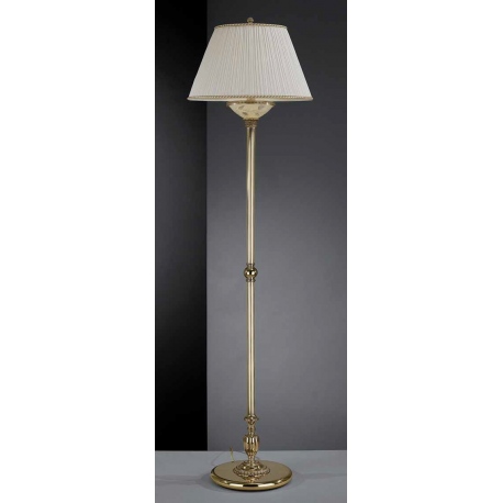 PN.6522 2 Lampa podłogowa złota mosiężna z abażurem 45cm włoska Reccagni Angelo