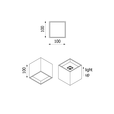 Kinkiet szescian cubic Cubo świeci w  górę i w dół