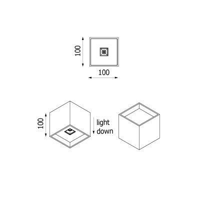 Kinkiet szescian cubic Cubo świeci w  górę i w dół