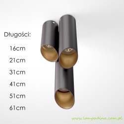 Pixo W tuba natynkowa GU10 wys.16cm - 100cm różne kolory